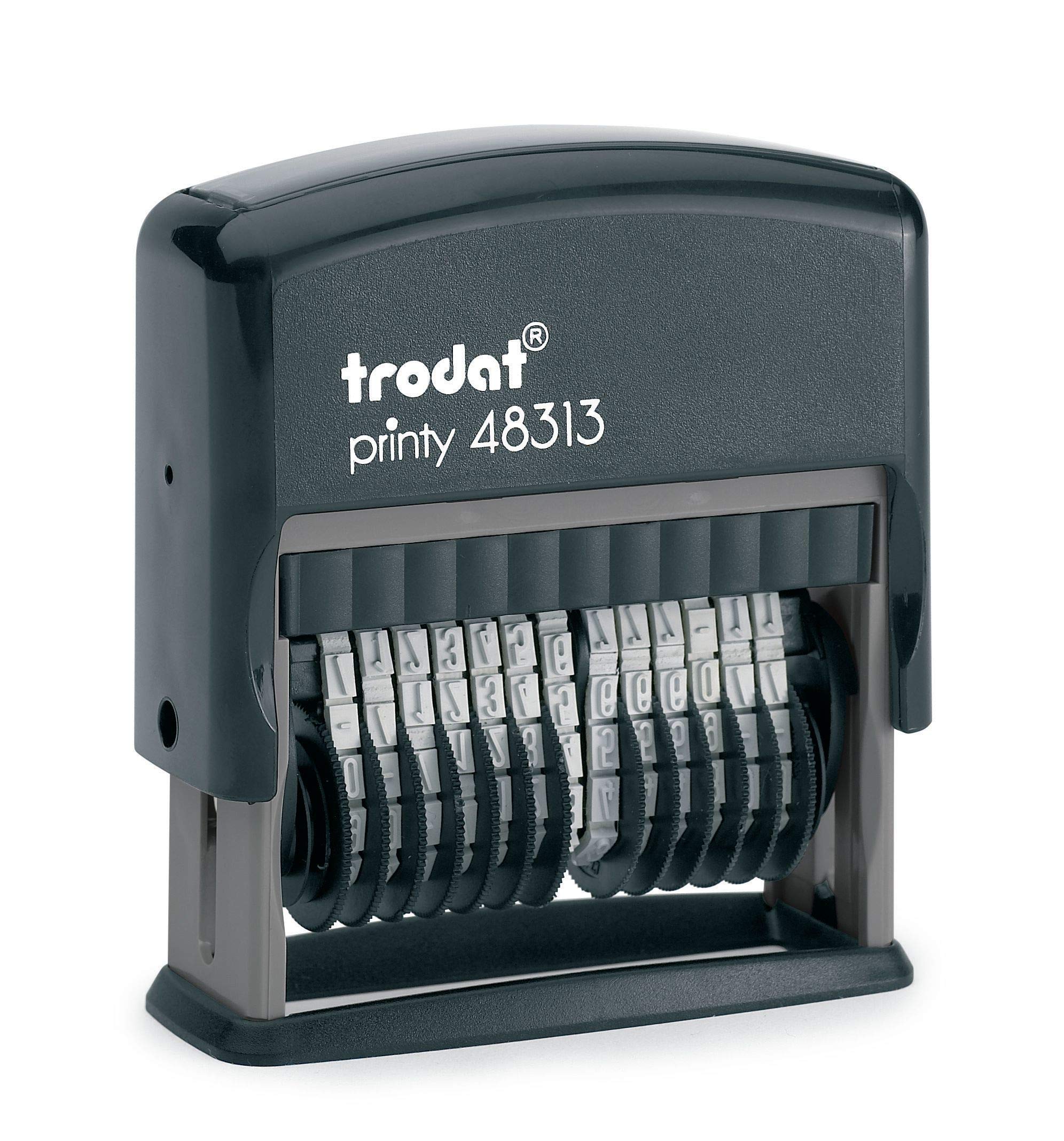Trodat .125' X 1.3' 13-Digit Self-Inking Numberer Rubber Stamp - Non Customizable (Black)