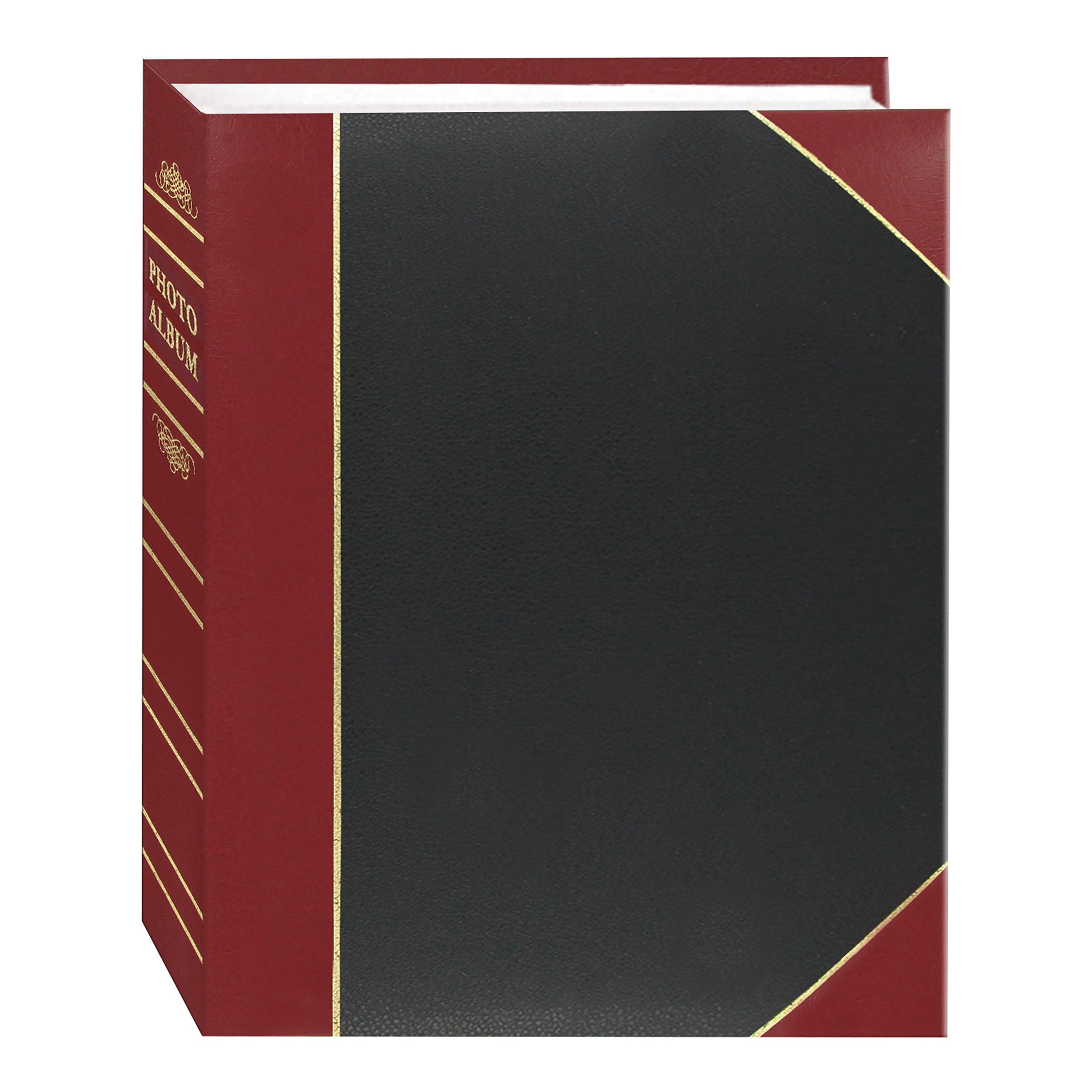 Pioneer Photo Albums BT-68 100-Pocket Leatherette Cover Ledger Style Le Memo Photo Album, 6 by 8-Inch, Black and Red