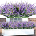 Phliofd 16Pcs Artificial Grass Fake Plants 17.3in Outdoor Plants UV Resistant Faux Greenery Stems Fake Grass for Home Window Gar