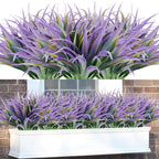 Phliofd 16Pcs Artificial Grass Fake Plants 17.3in Outdoor Plants UV Resistant Faux Greenery Stems Fake Grass for Home Window Gar