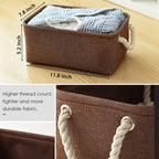 Thewarmhome Small Storage Basket Dog Toy Storage Basket Fabric Basket Canvas Storage Bin With Cotton Rope Handles Baskets For Gi
