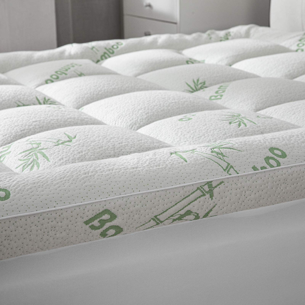 Cooling Rayon Bamboo Mattress Topper Queen Size With 8-21' Deep Pocket Mattress Pad For Back Pain Pillow Top Mattress Cover Qui