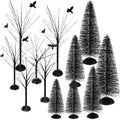 12 Pieces Christmas Tabletop Trees Halloween Village Trees Winter Snow Model Frost Trees Mini Trees Village Trees Christmas Tree