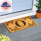 Evergreen Monogram Coir Doormat | Letter O | Front Door Mat For Outdoor Indoor Entrance | 28X16 Inches | Non-Slip Backing Doorwa