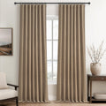 Rust Brown Black Out 120 Inch Long Boho Curtains 2 Panel Set, Farmhouse Curtain for Living Room Darkening/Thermal/Noise Reductio
