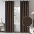 Keqiaosuocai Cocoa Brown Linen 100% Blackout Curtains For Bedroom - 95 Inches Long Energy Saving Thermal Insulated Window Treatm