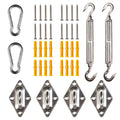 Amgo 10 Inch Hardware Kit For Rectangle/Square Sun Shade Sail Canopy, 316 Military-Grade Stainless Steel