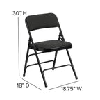 Flash Furniture HERCULES Series Curved Triple Braced & Double Hinged Black Patterned Fabric Metal Folding Chair