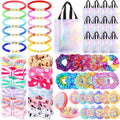 Suncalla 60 Pcs Girl Party Favors 2025 Weekend Gift Bags Friendship Bracelets Spa Headband Hair Scrunchie Comb with Makeup Mirro