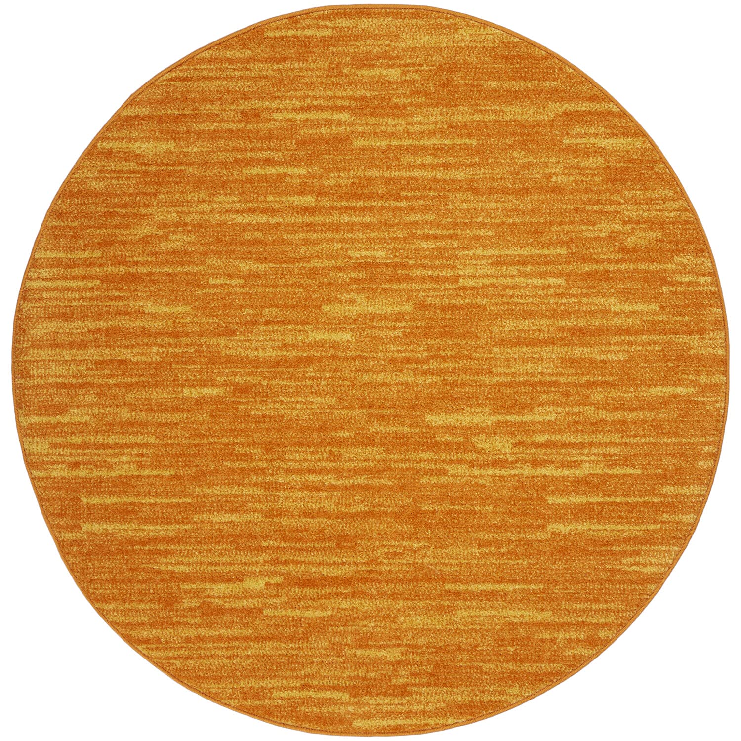 Nourison Essentials Indoor/Outdoor Sunburst 4' X Round Area Rug, Easy -Cleaning, Non Shedding, Bed Room, Living Room, Dining Room, Backyard, Deck, Patio (4 Round)