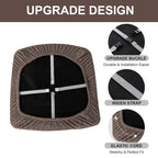 Genina Waterproof Chair Seat Covers Dining Room Chair Covers Stretch Seat Cover For Dinning Room Chair Protector Slipcovers For Kitchen, Hotel (4, Pattern1-Taupe)