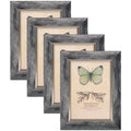 XUANLUO 5x7 Picture Frames Set of 4 Rustic Retro Photo Frame with Tempered Glass Wall Mount and Tabletop Display Family Friends 