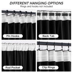 Ryb Home Black Velvet Curtains 96 Inch, Blackout Window Curtains With Pleat Tape On Top For Bedroom Thermal Insulated Privacy Drapes For Nursey, W52 X L96 Inch, 2 Panels