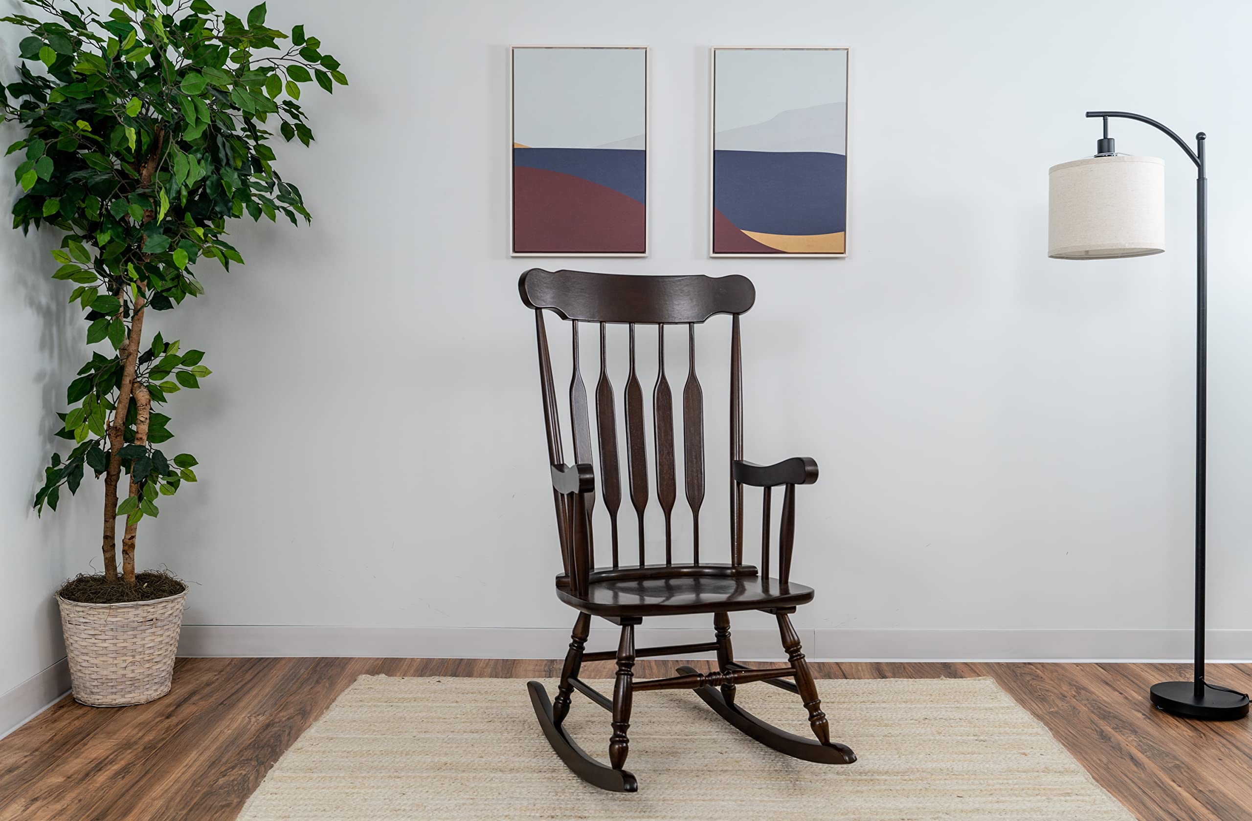 Gift Mark Adult Solid Rocking Chair, Espresso