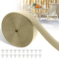 Lukloy 2' Wide Vinyl Straps For Patio Chairs Repair 20Ft Long Patio Garden Furniture Replacement Straps With 20 Rivets, Lawn Chair Webbing Replacement, Driftwood