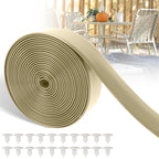 Lukloy 2' Wide Vinyl Straps For Patio Chairs Repair 20Ft Long Patio Garden Furniture Replacement Straps With 20 Rivets, Lawn Chair Webbing Replacement, Driftwood