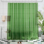 AmazerBath Premium EVA Shower Curtain Clear Pine Green, Luxury Shower Curtain Dark Green Ultra Soft, Waterproof Bathroom Shower 