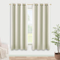 KOUFALL Cream Beige Bay Window Curtains Drapes for Living Room 63 Inch Length 2 Panels 60% Blackout Sound Dampening Curtains for