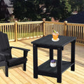 Lauderdale Outdoor Indoor Plastic Wood End Table: Durable, Weather Resistant, Stylish, and Eco-Friendly Patio Side Table for Dec