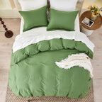 Simple&Opulence French Linen Duvet Cover Set- 104''X 92'' - 3 Pieces (1 Comforter Cover,2 Pillowcases)-Natural Flax Cotton Blend