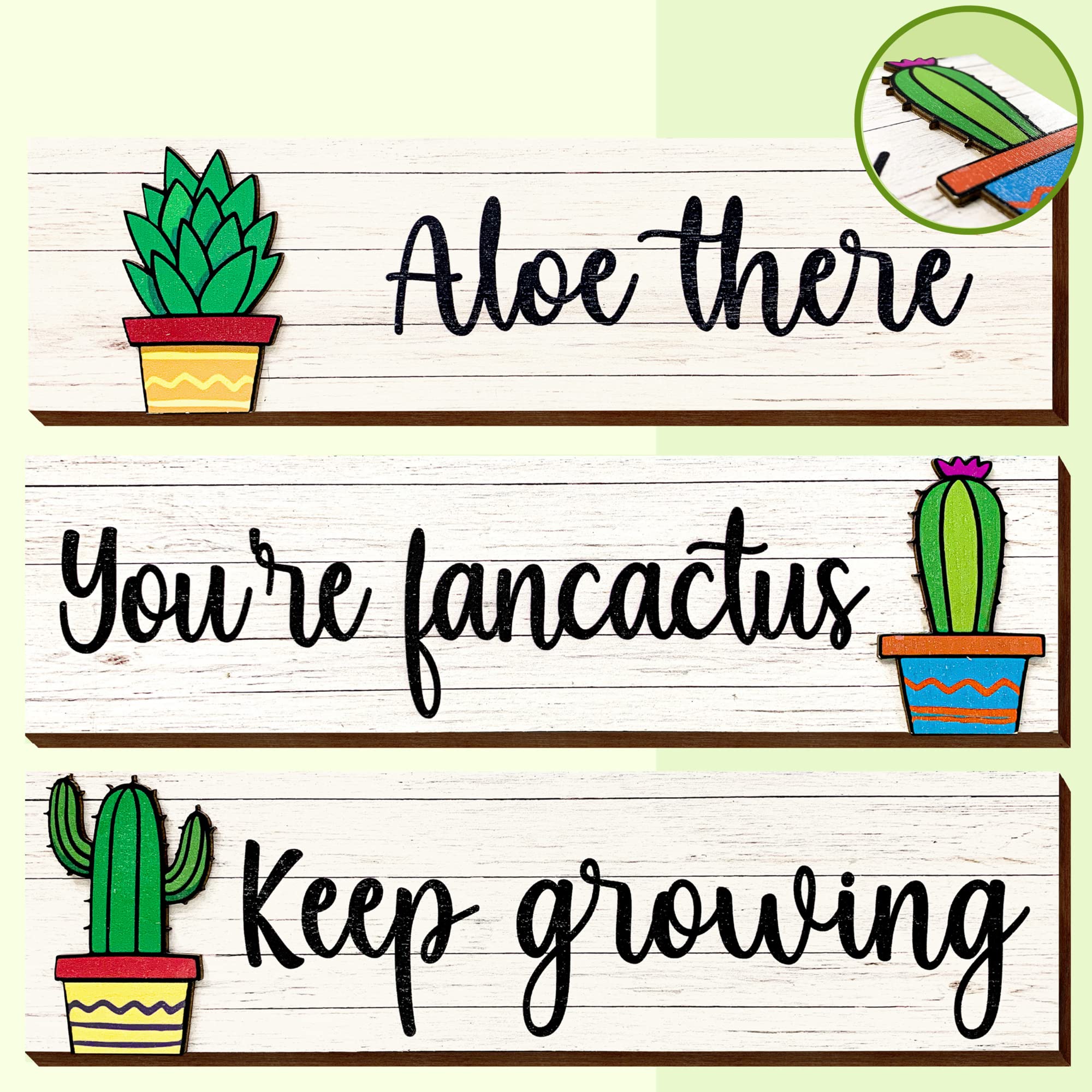 97 Decor Wooden Cactus Wall Decor - Cactus Bathroom Decor, Succulent Wall Decor, 3d Cactuses Art Prints, Cactuses Decorations Fo
