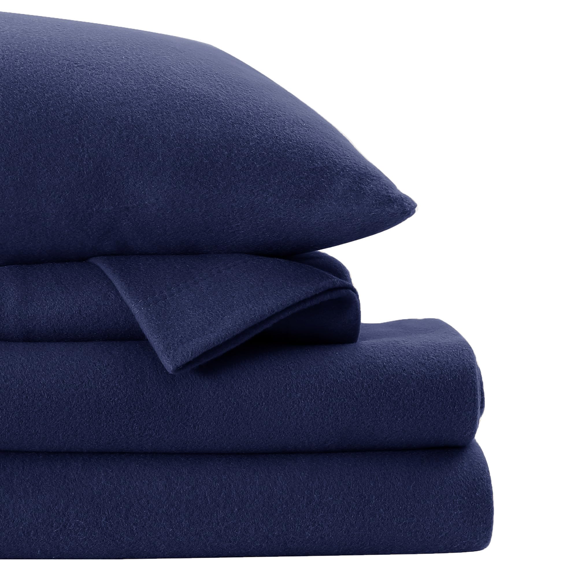 Softan Flannel Full Sheets Set 4-Piece Micro Polar Fleece Bed Sets With 15' Deep Pocket Fitted Soft Warm Sheet, Flat Sheet And