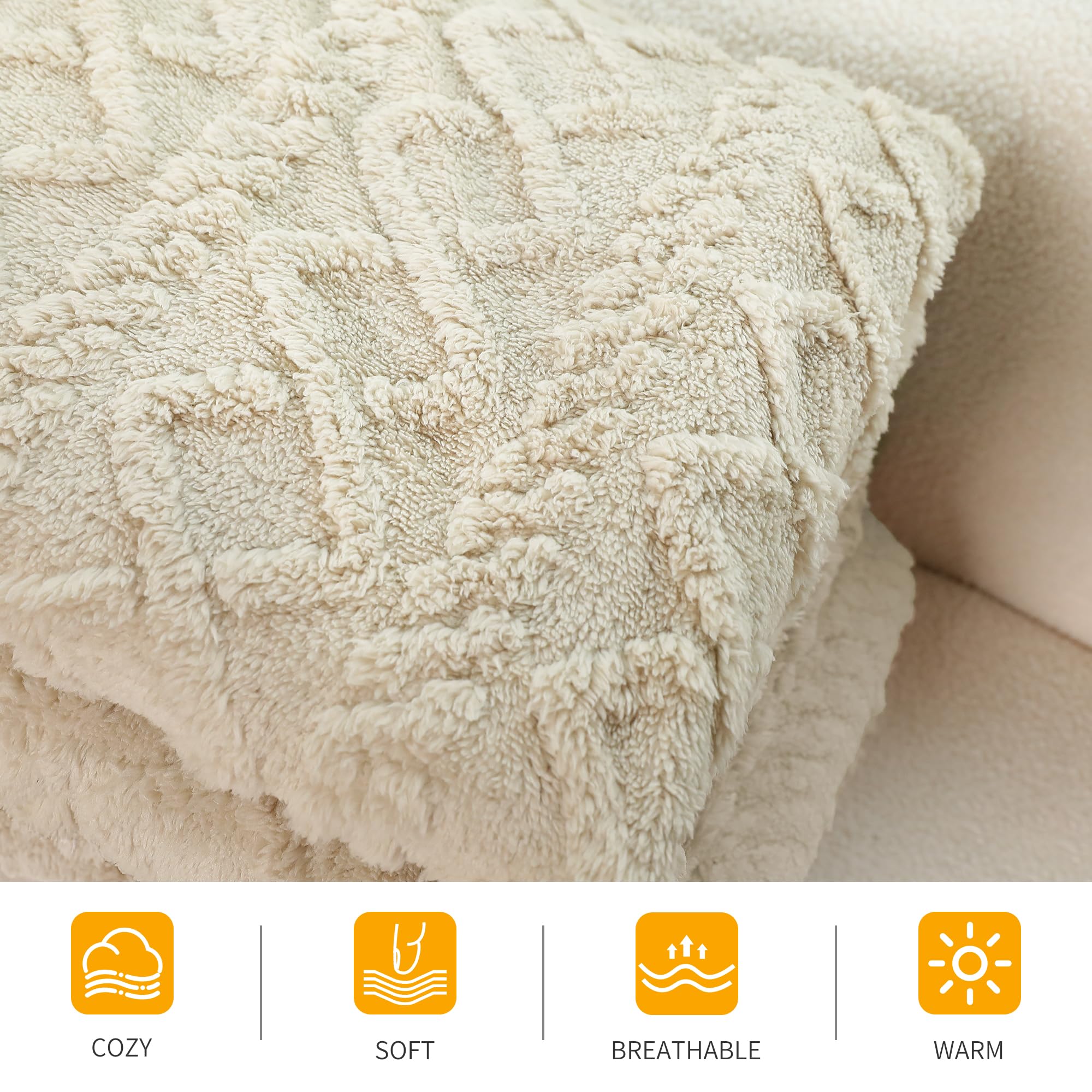 Aganear Fleece Twin Blanket - 3D Stylish Design, Lightweight Blanket Super Soft, Fluffy, Warm, Decorative Present For All Season