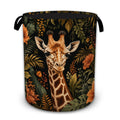 Safari Giraffe Floral Laundry Basket with Handles, Foldable Tall Oxford Clothes Hamper, Lightweight WaterResistant Storage Bin 