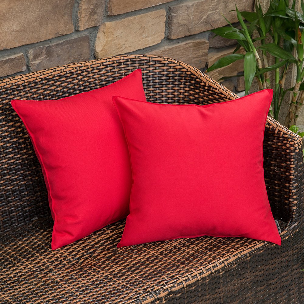 Miulee Pack Of 2 Decorative Outdoor Waterproof Pillow Covers Square Garden Cushion Sham Throw Pillowcase Shell For Christmas Pat