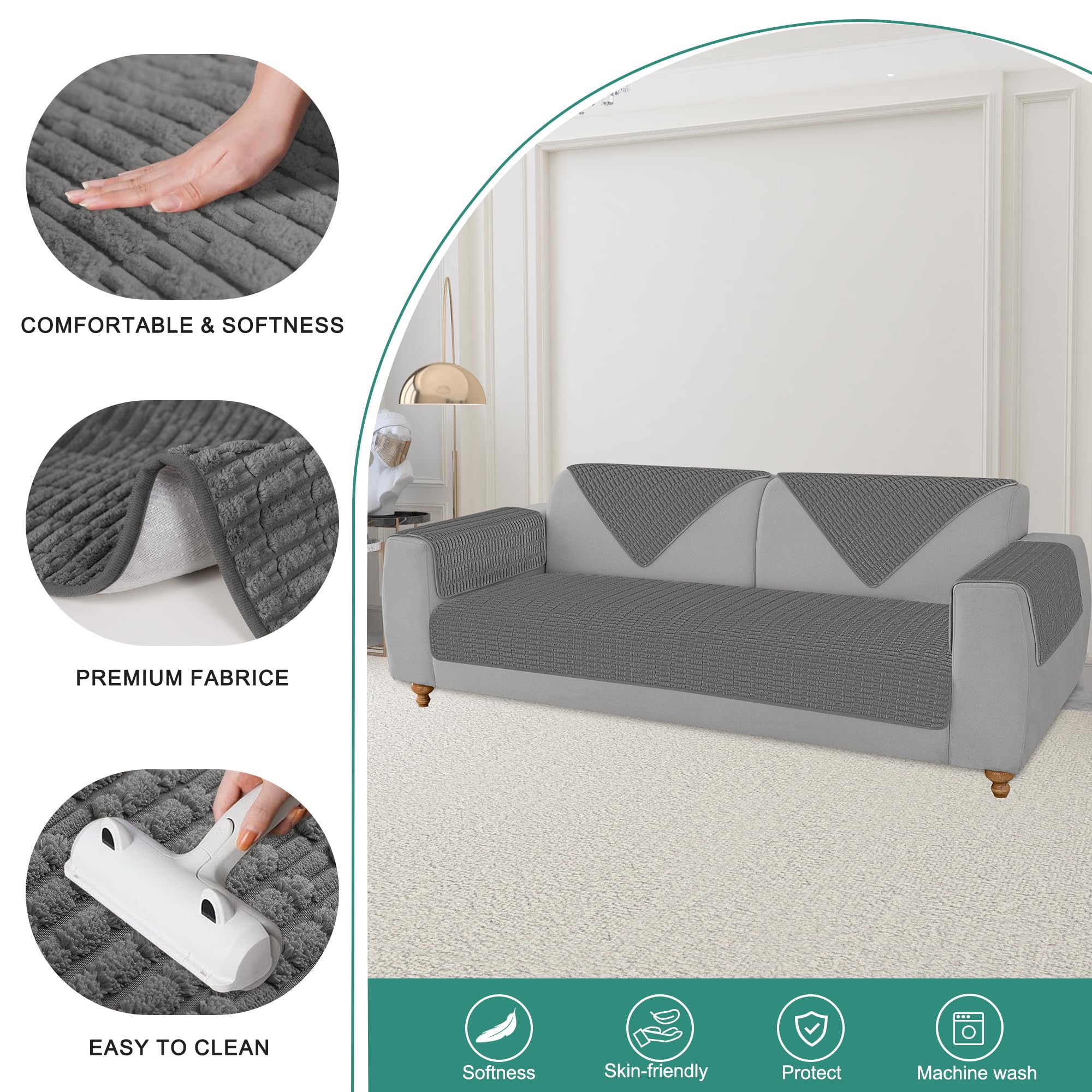 Foxdecor Dog Bed Cover Pet Couch Covers For Sofa, Anti-Slip Dog Mat Pet Pad Blanket For Sofa Chair Recliner Bed Furniture Protec