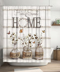 Tijuboni Farmhouse Shower Curtain Cotton Flowers Shower Curtains For Neutral Country Bathroom Decor Rustic Shower Curtain Set Wa