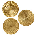 Briful 12 Gold Wall D  cor Pack of 3 Metal Starbursts Radial Plate Wall Art Modern Accent Hanging Wall Decorations For Home Offi