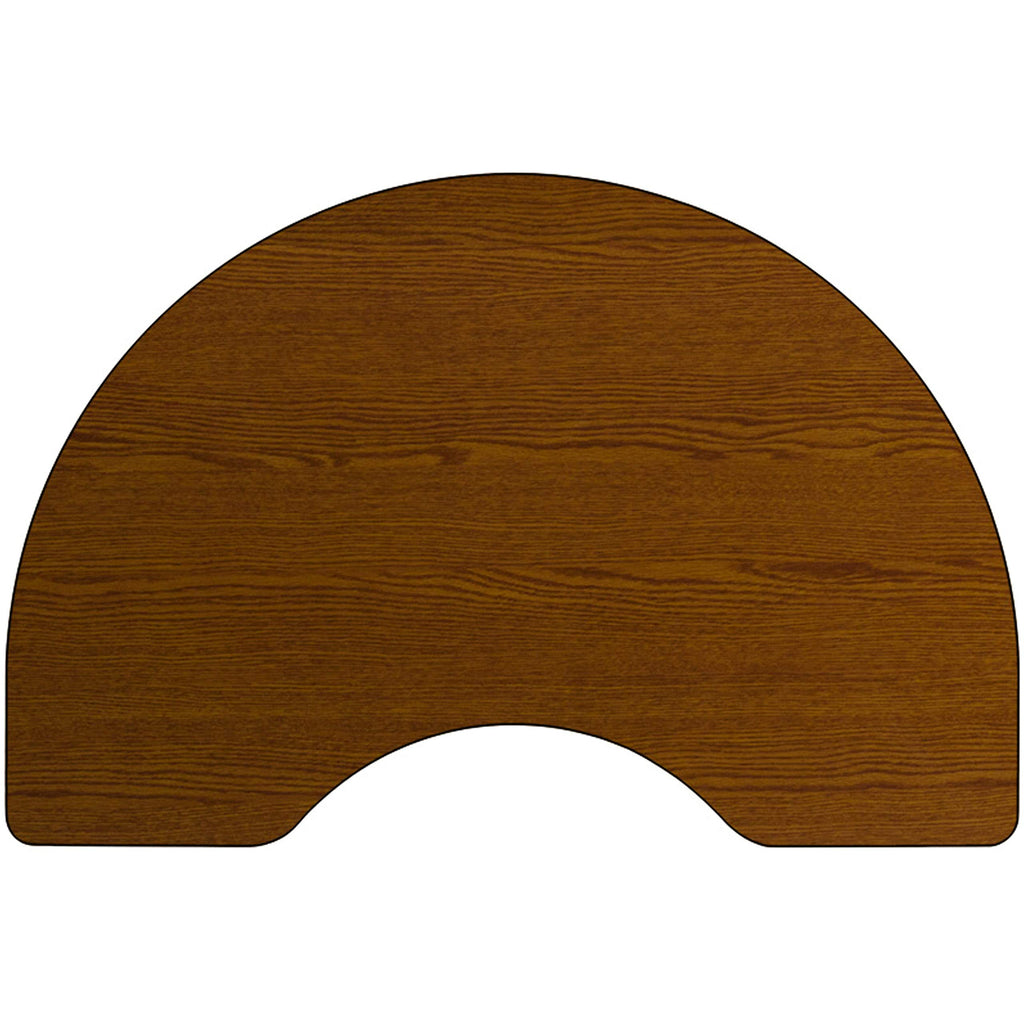 Flash Furniture Wren 48''W x 96''L Kidney Oak HP Laminate Activity Table - Height Adjustable Short Legs