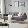 Tbfit 77.2' W Linen Sofa Couch, Mid Century Modern Decor Loveseat Couches For Living Room, Button Tufted Upholstered Small Couch For Bedroom, Solid, And Easy To Install Love Seats Furniture, Grey