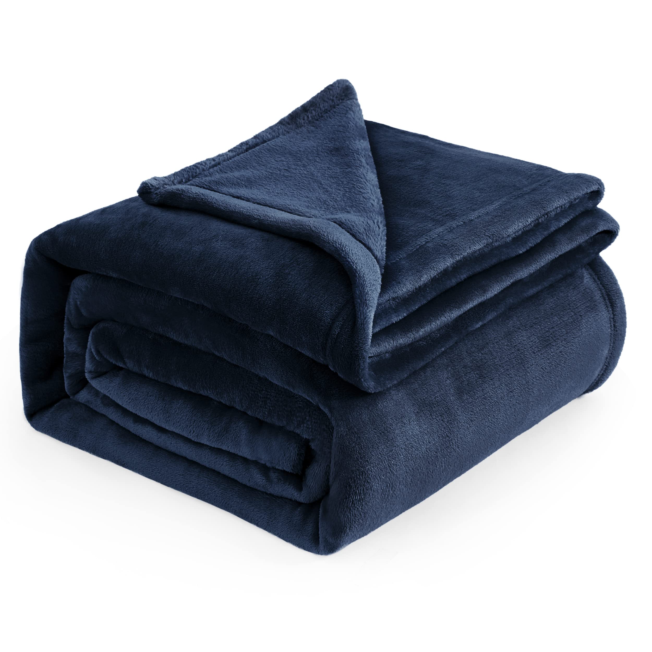 Bedsure Navy Blue Fleece Blankets King Size - Bed Blanket Soft Lightweight Plush Cozy Fuzzy Luxury Microfiber, 108X90 Inches
