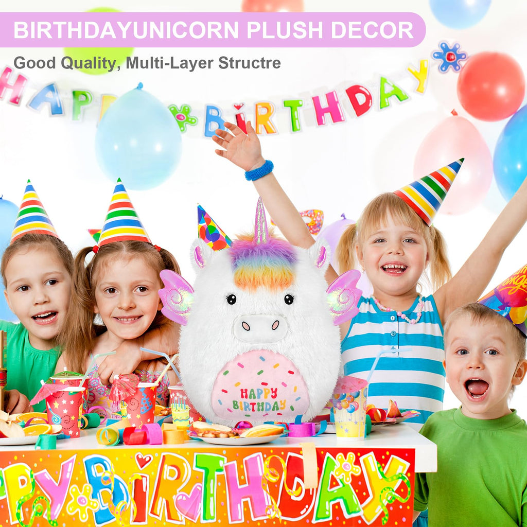 Suzzipals 17' Happy Birthday Unicorn Plush Pillows, Squishy Unicorn Stuffed Animal, Stuffed Unicorn Pillows Unicorn Decor, Unic