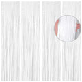 BTSD-home 4 Pack White Foil Fringe Curtain Metallic Photo Booth Backdrop Tinsel Curtains for Wedding Birthday Bridal Shower Bach