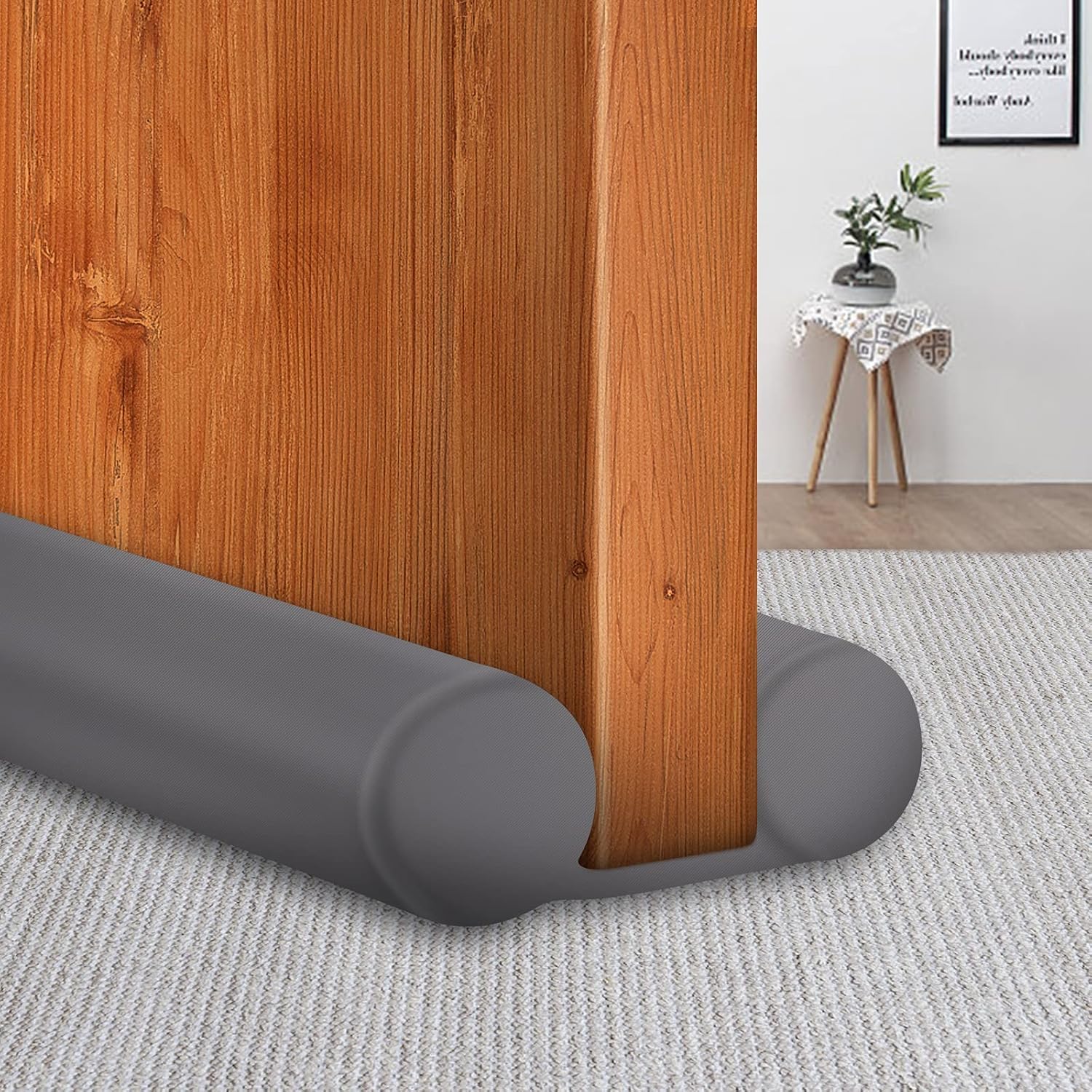 Maxtid 32' Gray Door Air Draft Stopper - Wind Blocker For Bedroom Doors & Small Apartments