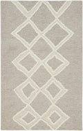 HomeRoots 512790 8 x 10 ft. Gray & Ivory Wool Geometric Hand Tufted Handmade Stain Resistant Rectangle Area Rug