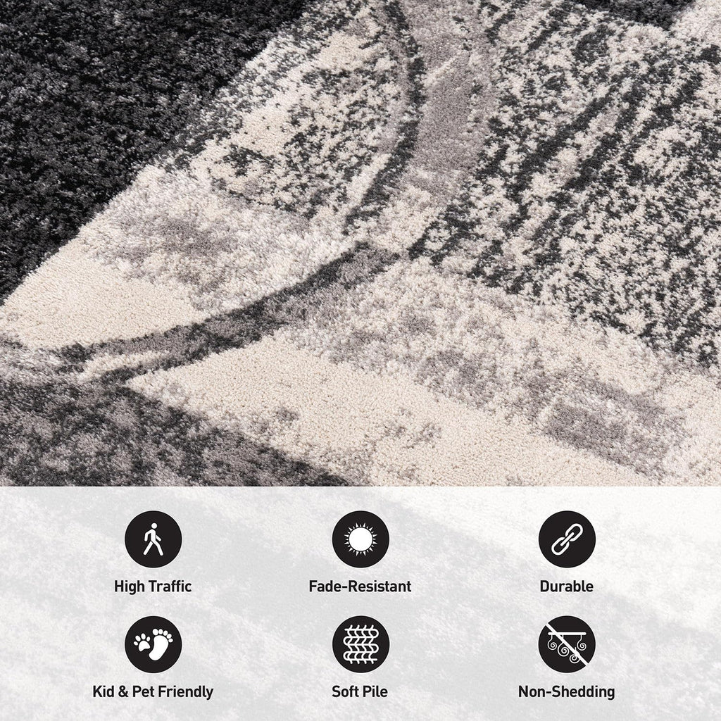 Rugshop Contemporary Abstract Circle Design Soft Area Rug 7'10'' X 10'2'' Cream