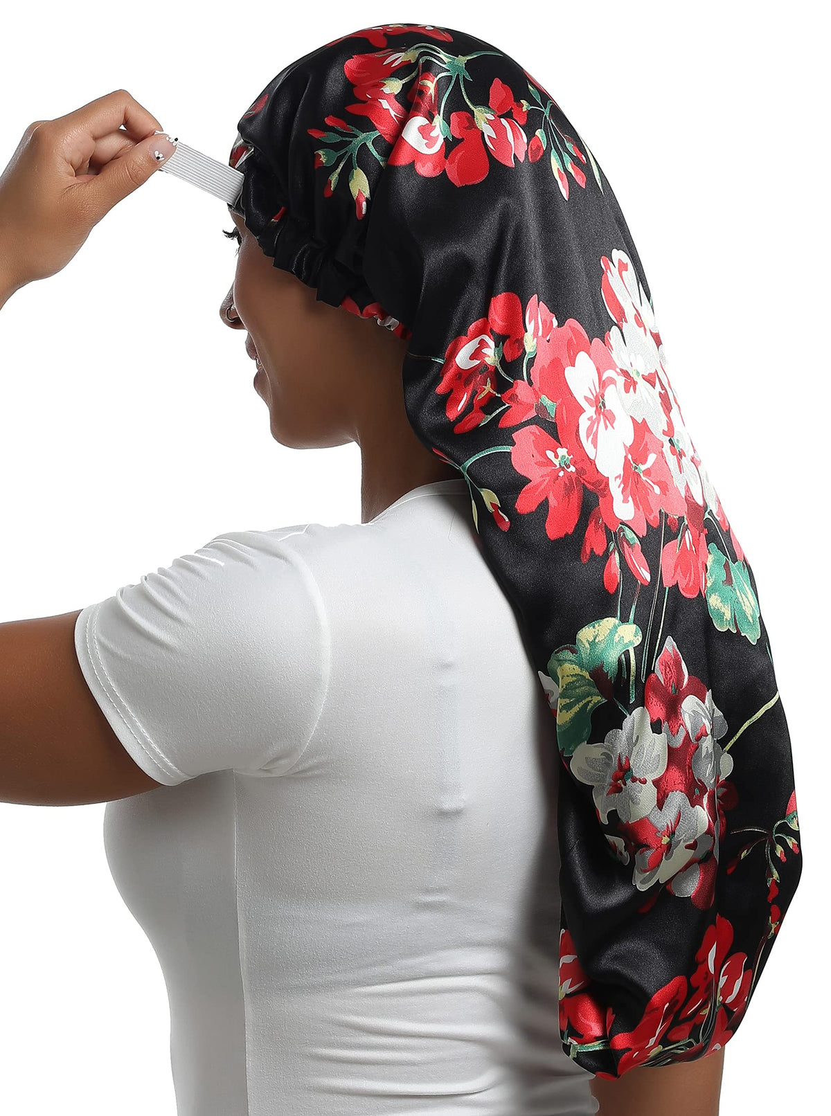 SAYMRE Satin Bonnet Silky Sleep Cap,Adjustable Hair Bonnet for Braids curly Hair