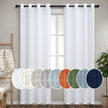 Pitalk White Linen Curtains 86 Inches Long For Living Room Grommet Top Modern Farmhouse Textured Light Filtering Semi Sheer Curt