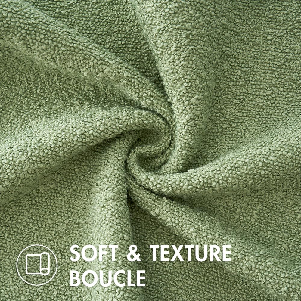 Miulee Set Of 2 Sage Green Throw Pillow Covers 18X18 Inch Decorative Couch Pillow Covers Textured Boucle Accent Solid Spring Pillow Cases Soft For Cushion Chair Sofa Bedroom Livingroom Home Decor