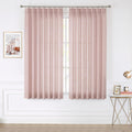 Vision Home Pink Pinch Pleated Semi Sheer Curtains For Girls Bedroom Living Room Textured Light Filtering Window Curtains 72 Inc