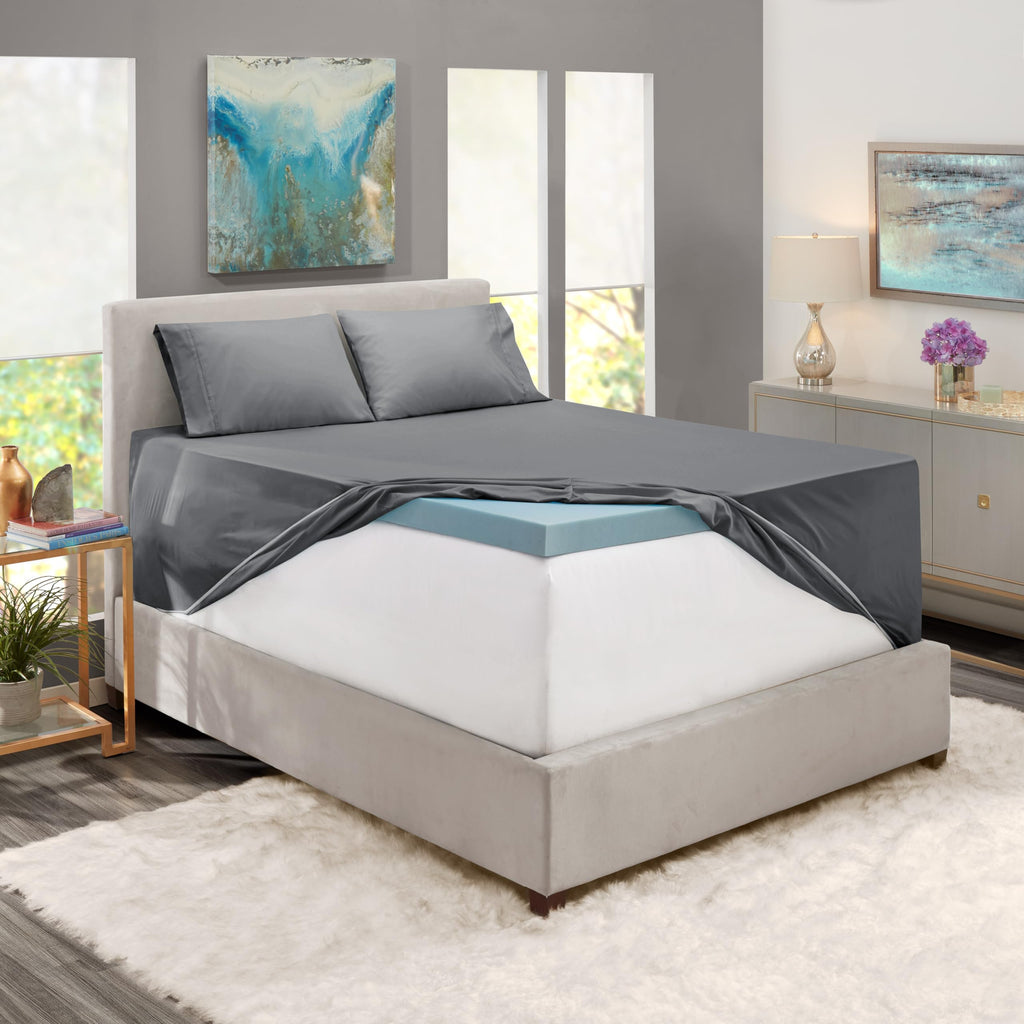 Nestl Extra Deep Pocket Sheets - Fits Mattress 18-24 Inches Deep, Extra Deep Pocket King Size Sheets Sets, 4 Piece King Size Sheets, King Sheets Deep Pocket, Grey Sheets