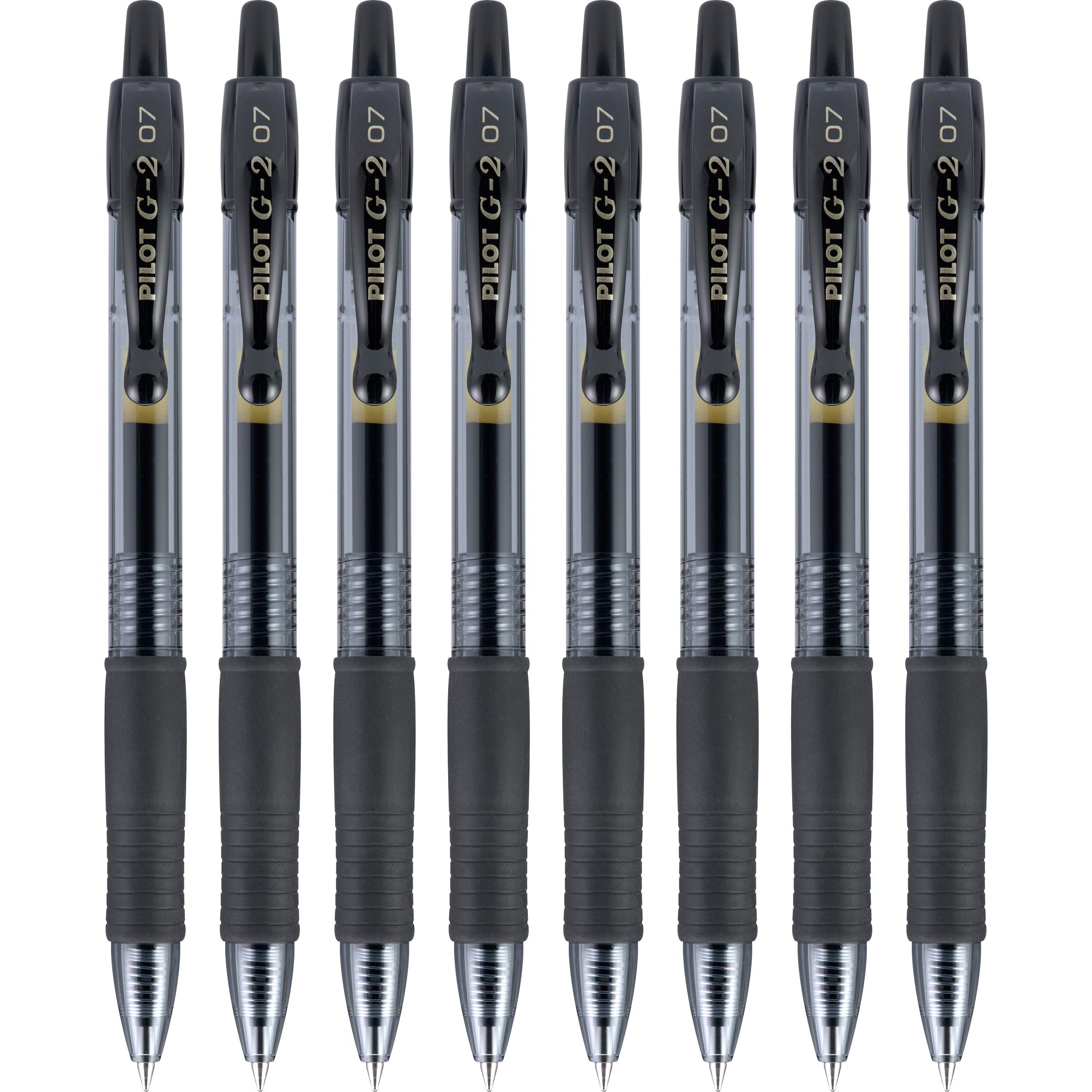 Pilot, G2 Premium Gel Roller Pens, Fine Point 0.7 Mm, Black, Pack Of 8