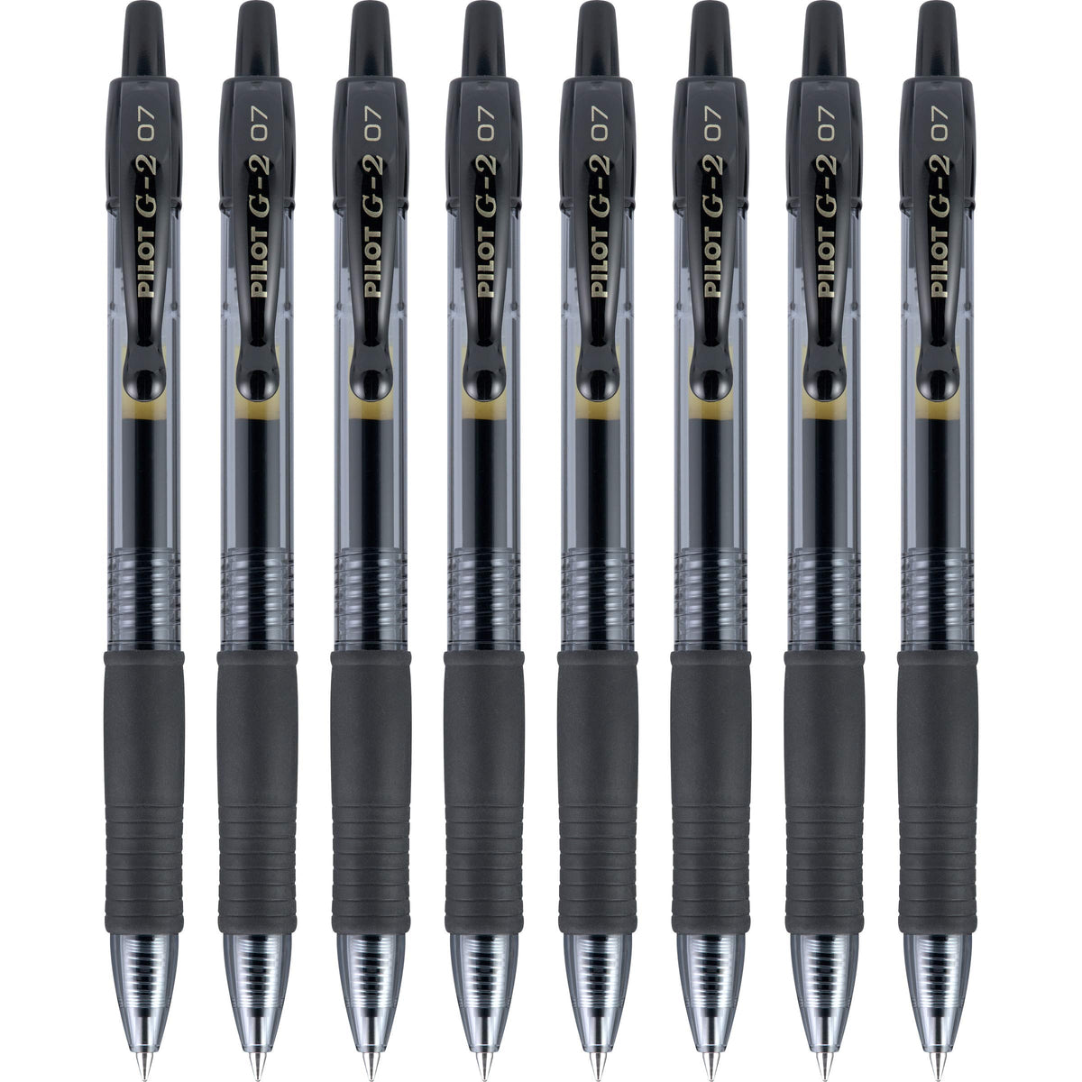 Pilot, G2 Premium Gel Roller Pens, Fine Point 0.7 Mm, Black, Pack Of 8