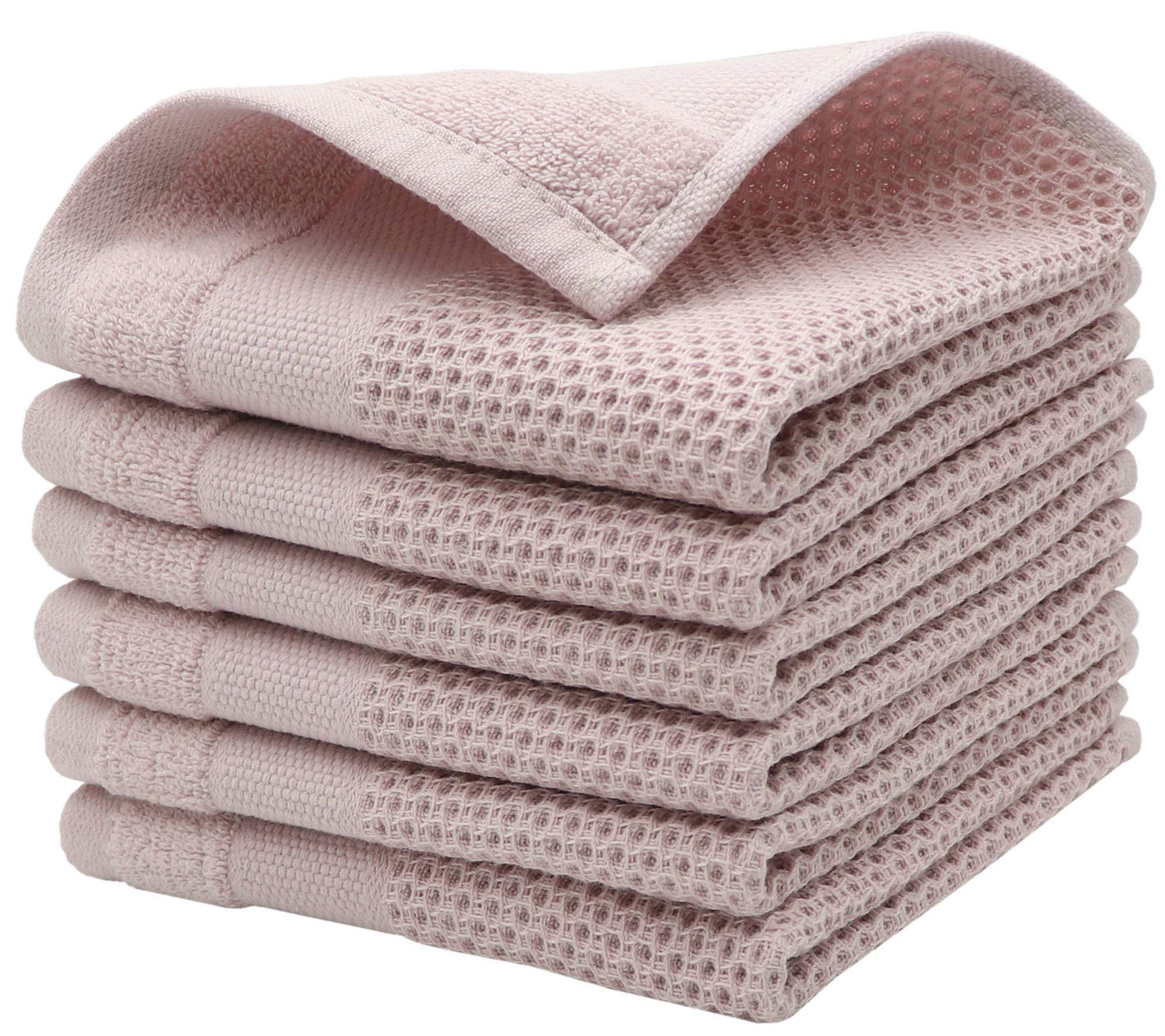 MiasDream Cotton Dish Cloths Kitchen Dish Rags, Waffle Weave Dish Towels, Soft and Absorbent Kitchen Hand Towels Washcloths, 12