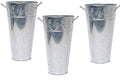 Hosley Set of 3 Galvanized Vases 12 Inch High Each French Bucket Design Ideal Gift for Wedding Special Events Aromatherapy Spa R