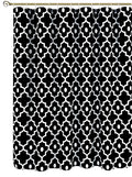 Biscaynebay Textured Fabric Shower Curtains For Bathroom 72' X 72', Black Morocco Pearl Printed Linen Modern Hotel Luxury Qual